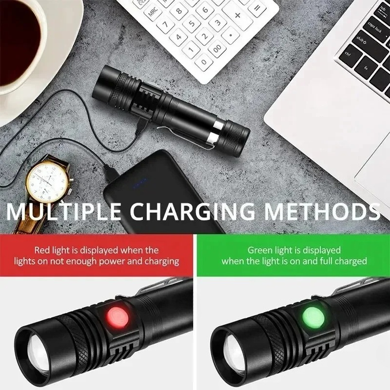 T6 LED 충전식 손전등, 18650 줌이 가능한 토 - Outdoor Adventurer 리뷰 및 가격