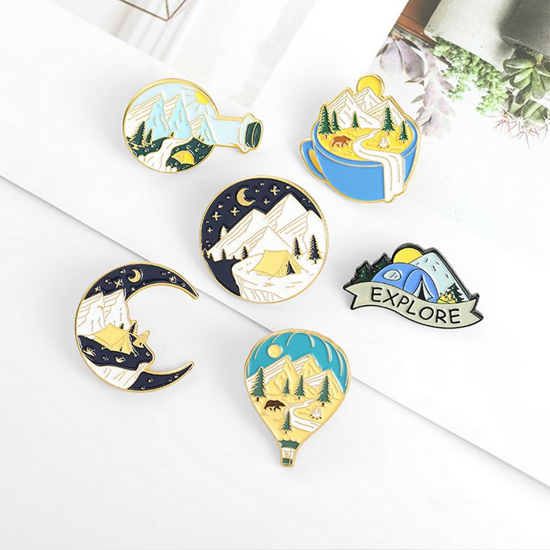 캠핑 모험 에나멜 핀 맞춤형 야외 자연 경관 탐색 브로 - Outdoor Adventure Gifts 리뷰 및 가격