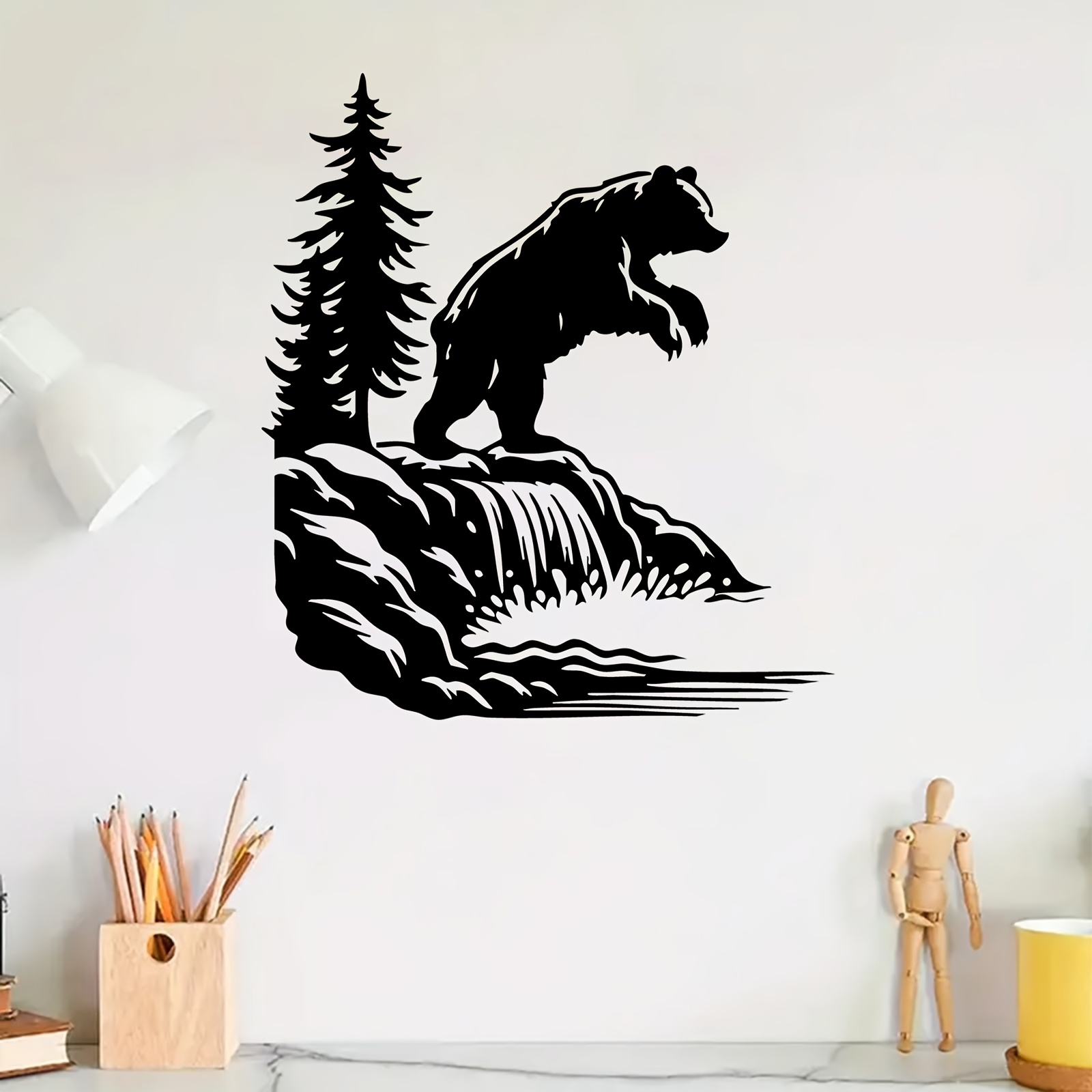 곰과 폭포 금속 벽 장식, 내후성 정원 파티오 장식,  - Outdoor Adventure Gifts 리뷰 및 가격