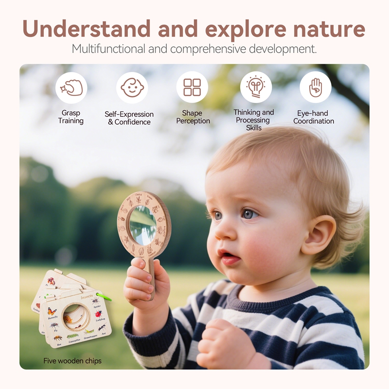 나무 몬테소리 장난감 돋보기 어린이를위한 야외 탐험 인 - Outdoor Adventure Learning 리뷰 및 가격